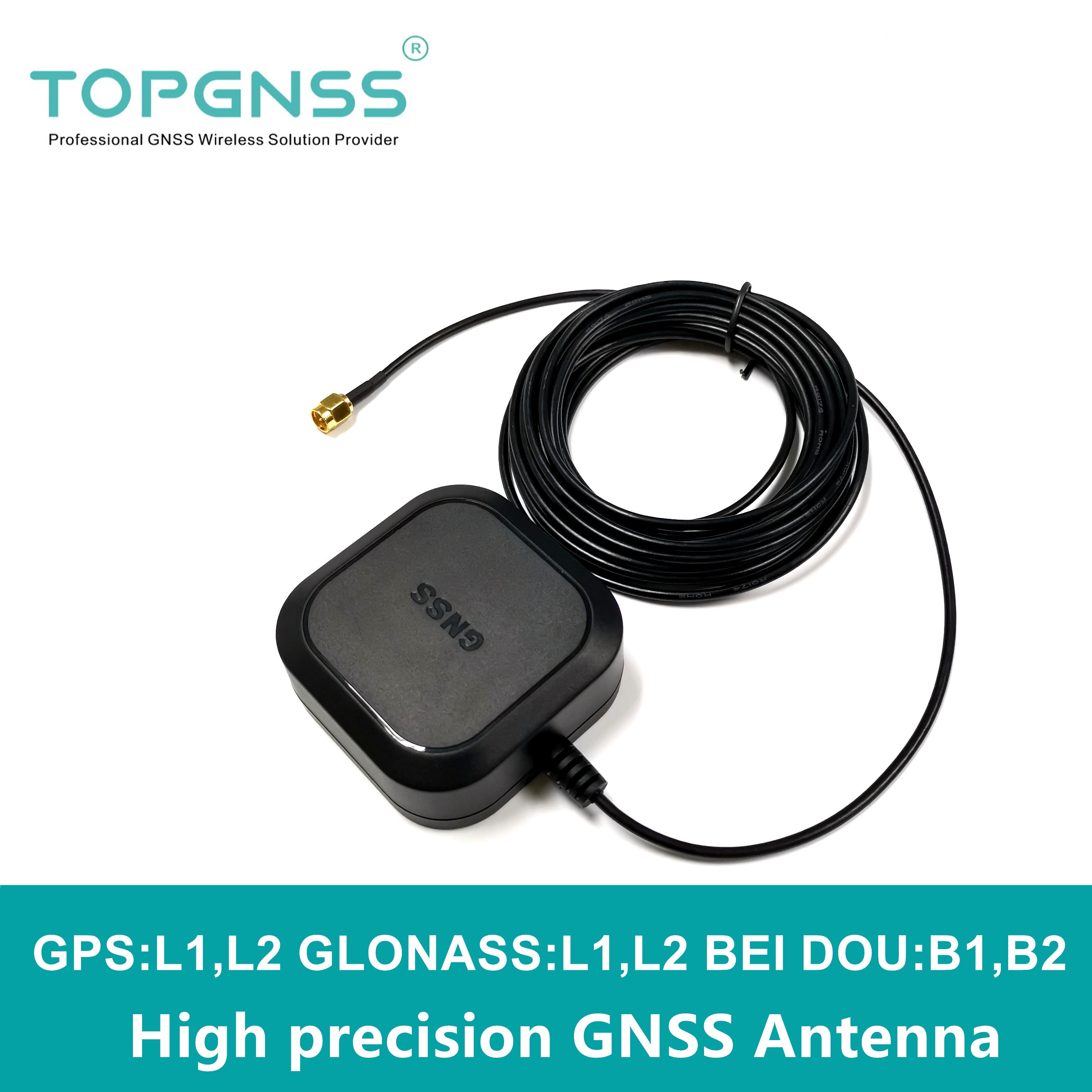 TOPGNSS hoge precisie GPS GNSS antenne, RTK GPS antenne, UAV-UGV Hoge precisie gain Voor ZED-F9P module GLONASS BEIDOU, SMA-J