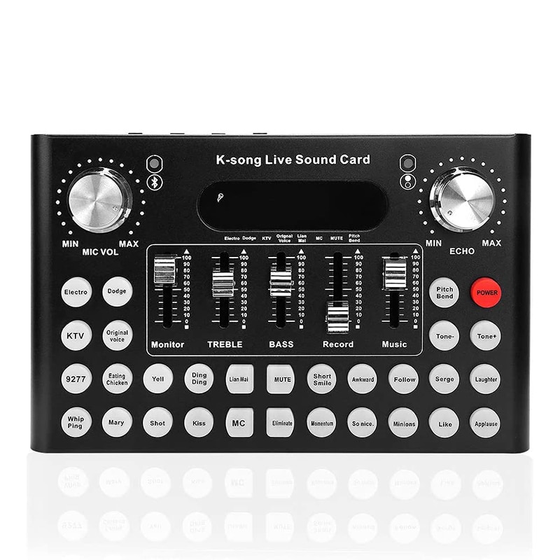 Live Sound Card, F9 Universal Voice Change Audio Mixer Adapter Card With 18 Funny Sound Effect