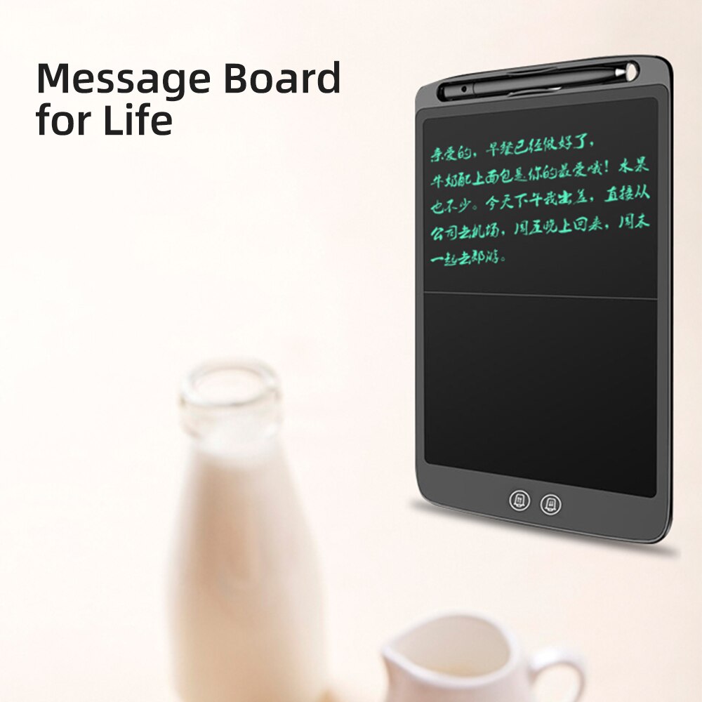 12 Inch LCD Writing Tablet Electronic Digital Drawing Board Ultra-Thin Writing Pad Split Screen One-Click Erase with Lock Button