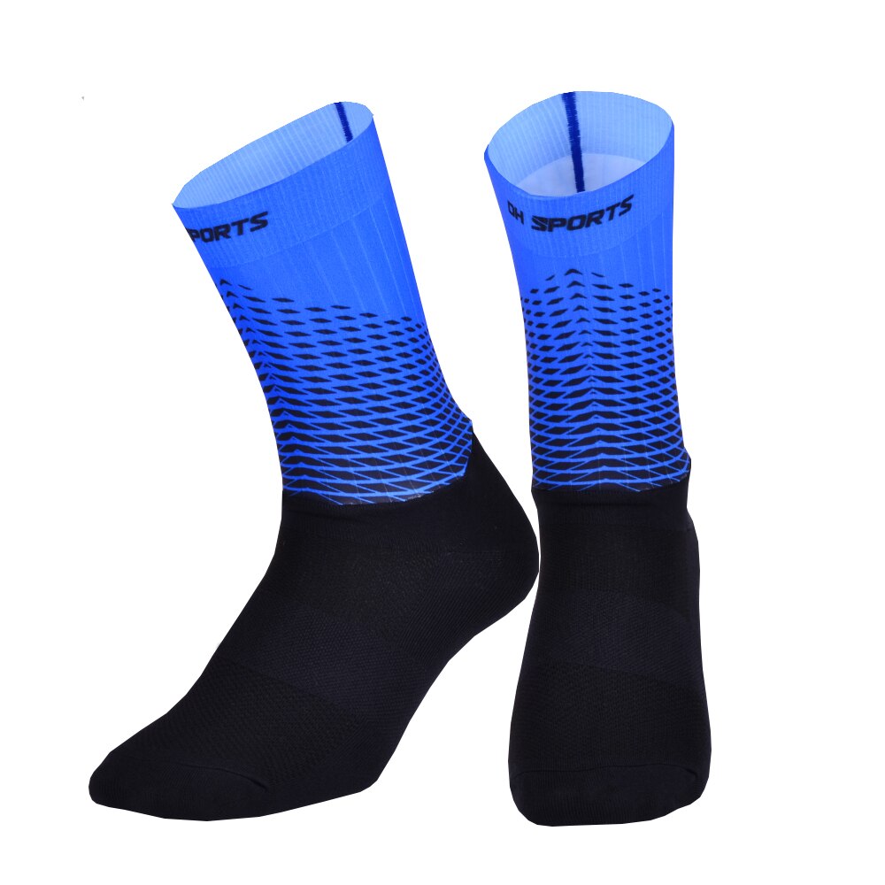 Upgraded Anti Slip Cycling Socks Men Women Mountain Bike Road Bicycle Socks Compression Outdoor Running Sport Sock: Blue / L ( EU 40-46 )