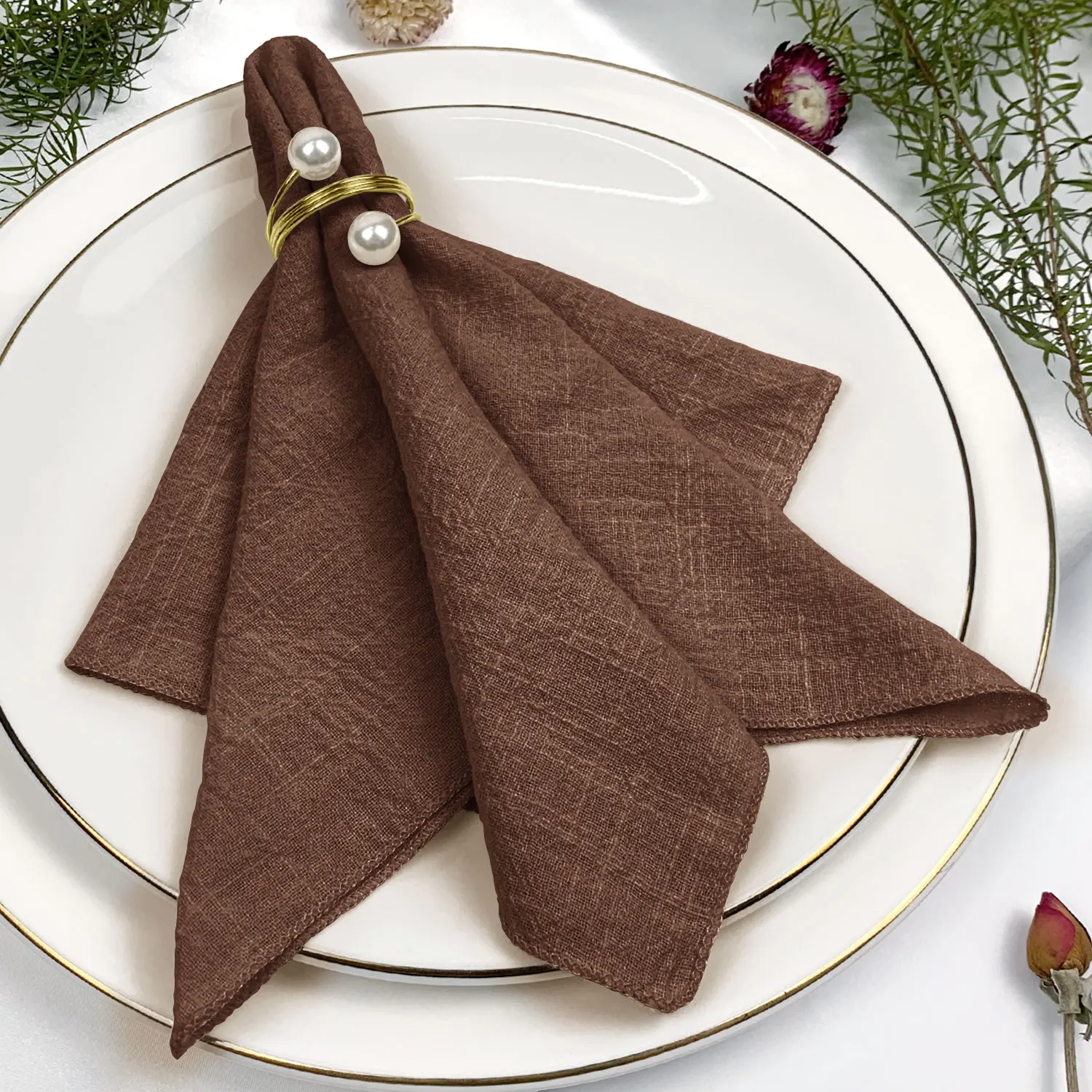 Set van 6 katoenen stoffen servetten gaas saliegroen 30x30cm voor bruiloft decoratie dagelijks gebruik diner theedoek tafel feestservetten: Light Grey