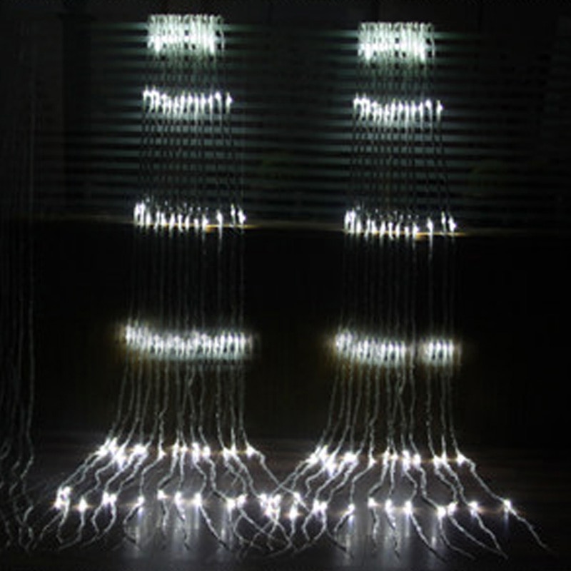 3m x 3m 320LED Wedding Party Kerst Achtergrond Running Water Waterval Waterstroom Gordijn LED Light String waterdicht