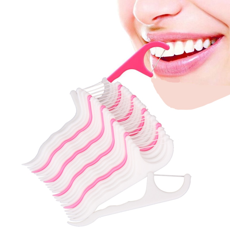 100 Stuks Dental Bleken Rager Schoon Tanden Stick Tandenstokers Floss Pick Mondhygiëne Tand Dental Floss Oral Diep Schoon