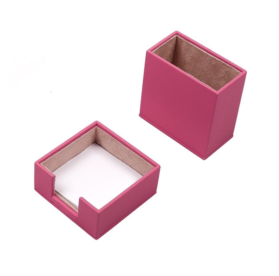 Double Desk Set / Pen Box And Note Paper Holder (Desk Organizer Office Accessories Desk Accessories Office Supplies): Pink