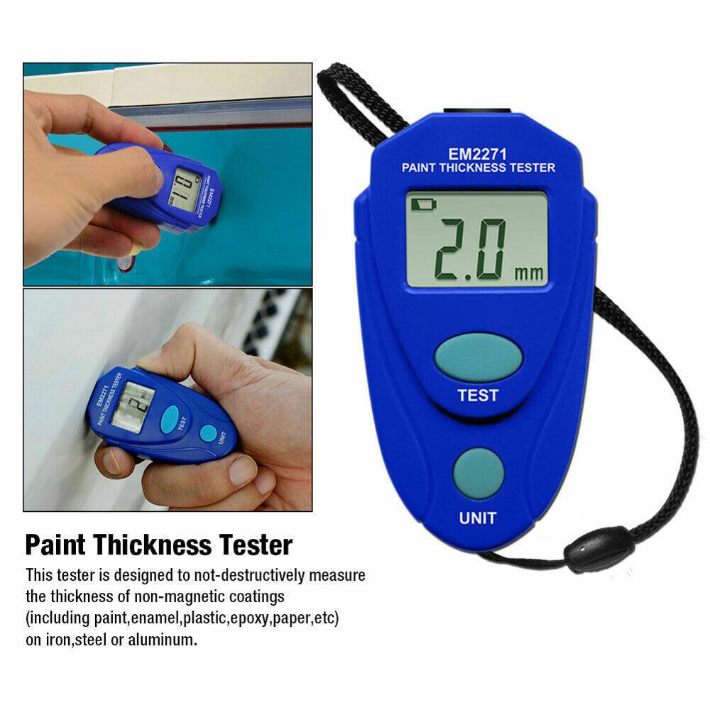 Digital Coating Thickness Gauge Backlight LCD Dispaly Car Paint Thickness Tester Automobile Accurate Measuring Tool EM2271