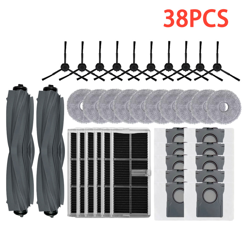 Dreame Mova E30 Ultra / Trouver E30 Ultra Robot aspirador accesorio cepillo lateral principal filtro Hepa paños de fregona bolsa de polvo de repuesto: Rosa