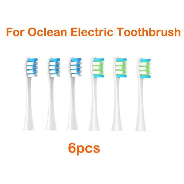 Cabezales de cepillo de dientes eléctrico de repuesto para adultos, 6 uds., para Oclean X/ X PRO/ Z1/ F1/ One/ Air 2 /SE: Marfíl