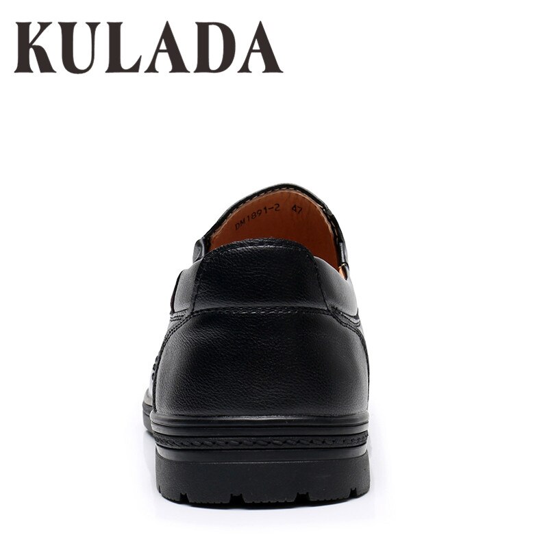 KULADA-zapatos informales para hombre mocasines cómodos de cuero suave, a la , talla grande 46-49