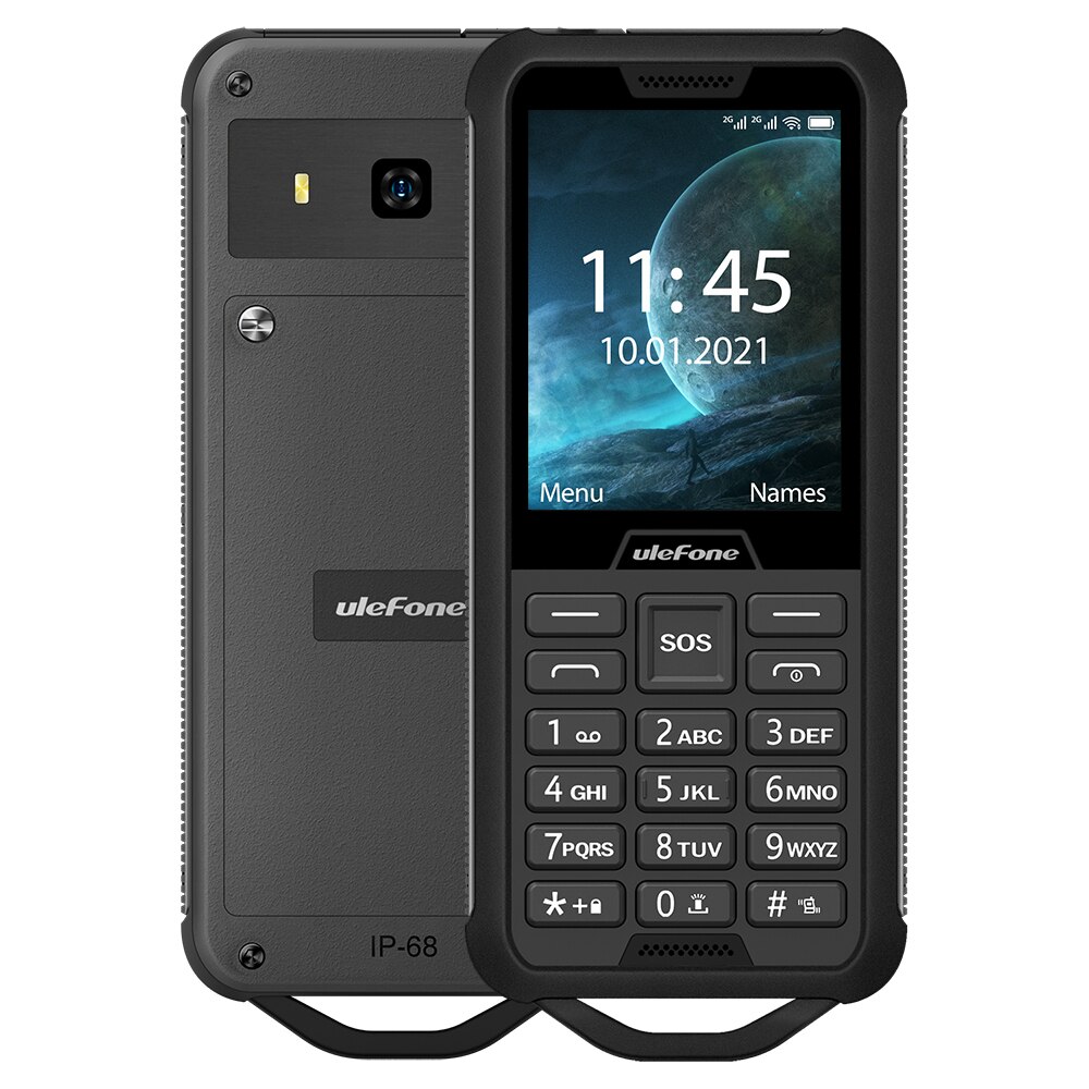 Ulefone-teléfono móvil inteligente Armor Mini 2 de 2,4 pulgadas, dispositivo inalámbrico con Radio FM, batería de 2100mAh, cámara de 0,3 MP, SIM Dual, para aventuras al aire libre, MTK6261D: Dark Gray