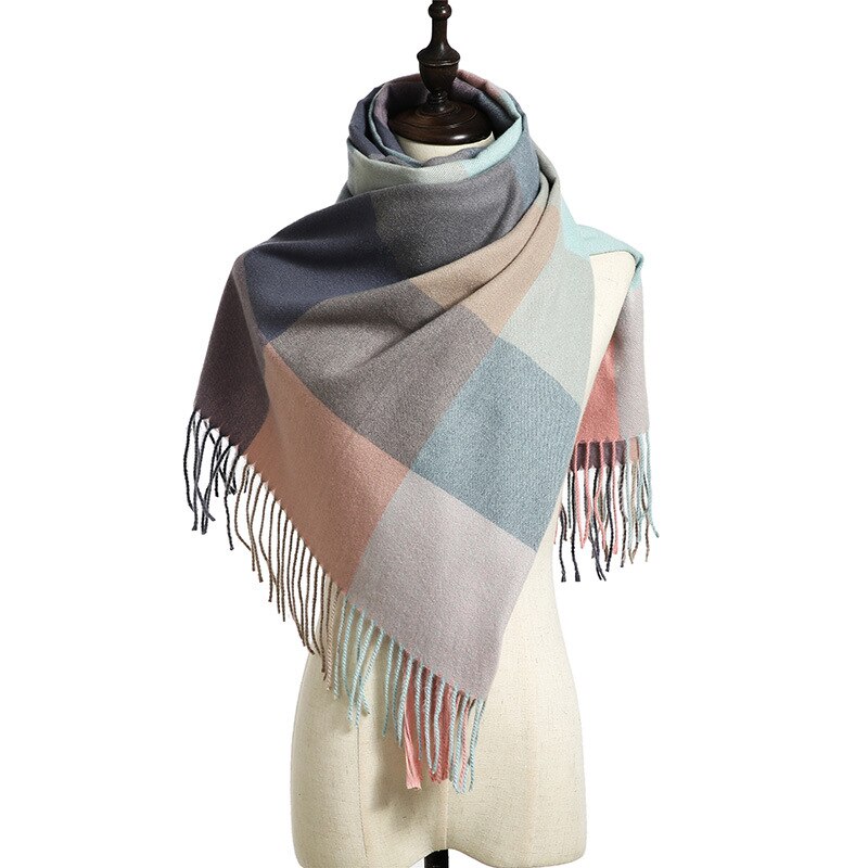 Dianruo Klassieke Herfst Winter Grace Vrouwelijke Plaid Sjaal Vrouwen Sjaals Brede Roosters Lange Shawl Wrap Deken Warm Sjaals R331: 4