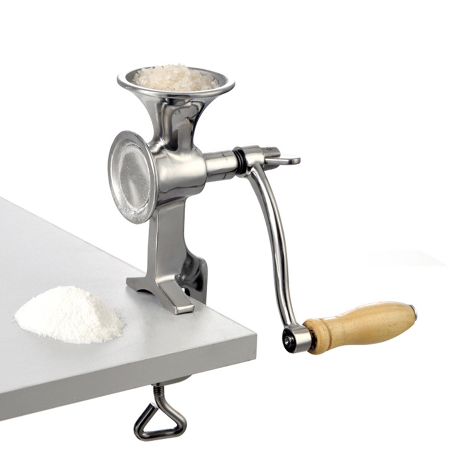 thumbnail image 2 of Professional Manual Grain Grinder - 304 Stainless Steel Hand Crank Mill For Wheat, Corn & Coffee 2 of 3
