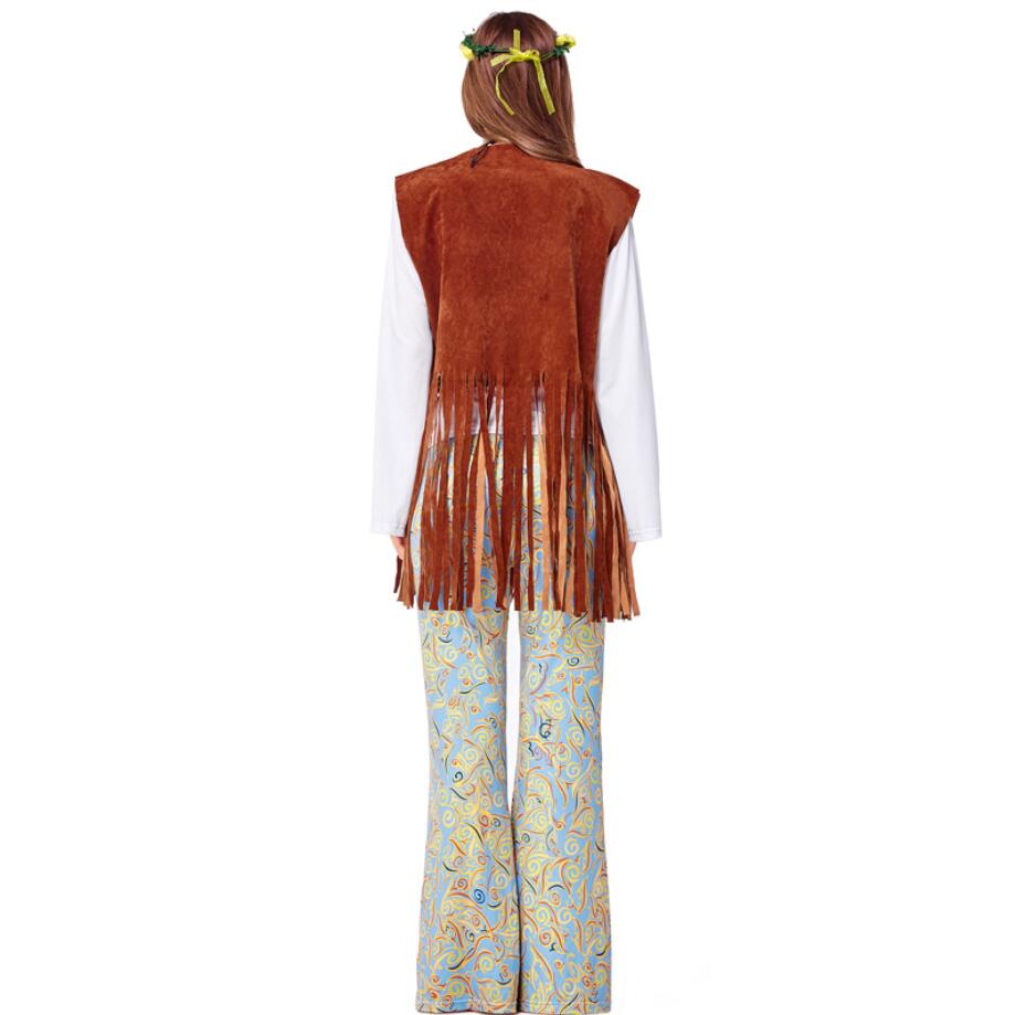 Dame herre hippie kostume amerikanske indfødte kostumer 60s 70s retro fest scenetøj tøj til høne fest par kostumer