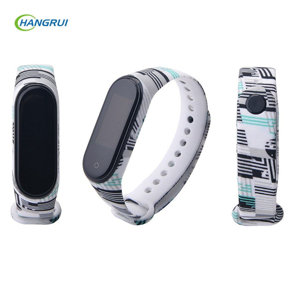 Per Mi band 4 3 cinturino da polso in silicone con stampa cinturino per xiaomi mi band 3 cinturino mimetico di ricambio per cinturino Mi band 4 3: Multi-pattern