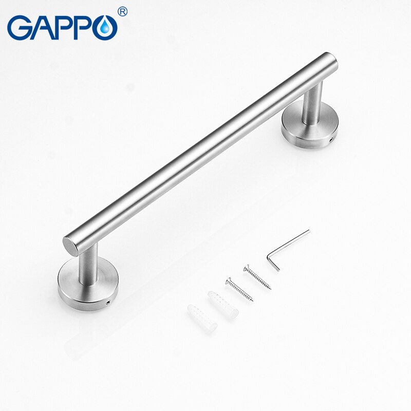 GAPPO Gold Black Bathroom Hardware Set Black Robe Hook Single Towel Bar Robe Hook Paper Holder Bathroom Accessories Y38124-2