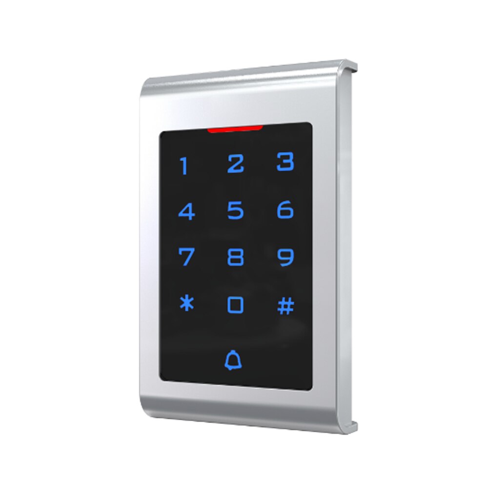 T10 Plastic case Digital backlit touch keypad 125KHZ RFID 13.56MHZ Card Reader WG26 Input output Standalone Access Controller: T10 13.56Mhz White