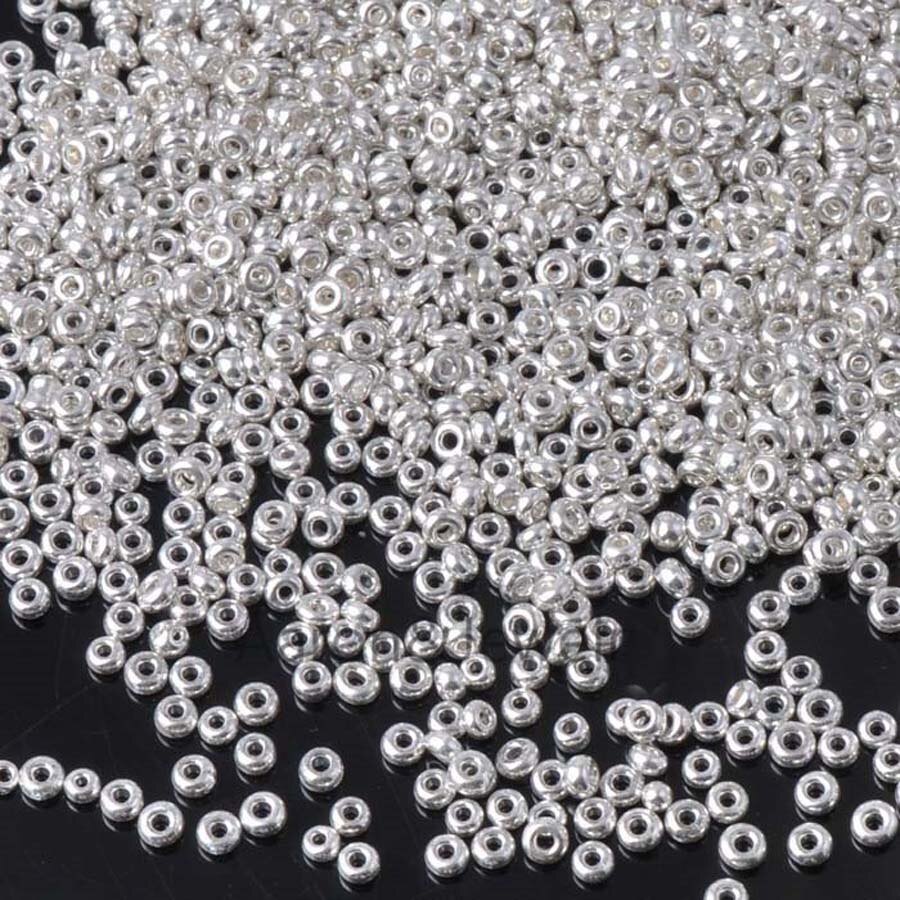16g 1000pcs 2mm Metal Color Round Garment Beads Loose Spacer Beads Cezch Glass Seed Beads Handmade Jewelry DIY Making Bead JS2M: Silver CS2M13