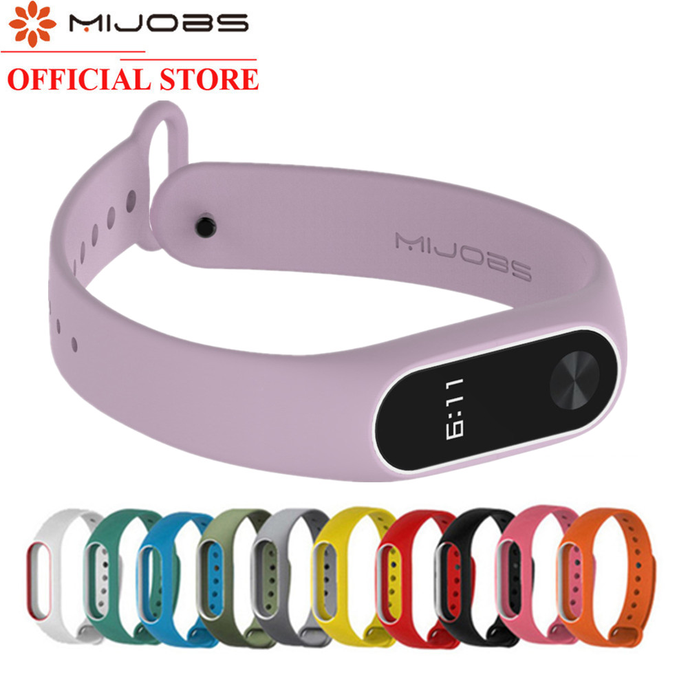 Mijobs Mi Band 2 Strap Silicone Bracelet Wristband Smart Band Accessories wrist mi band2 black Strap for Xiaomi mi band 2 Strap