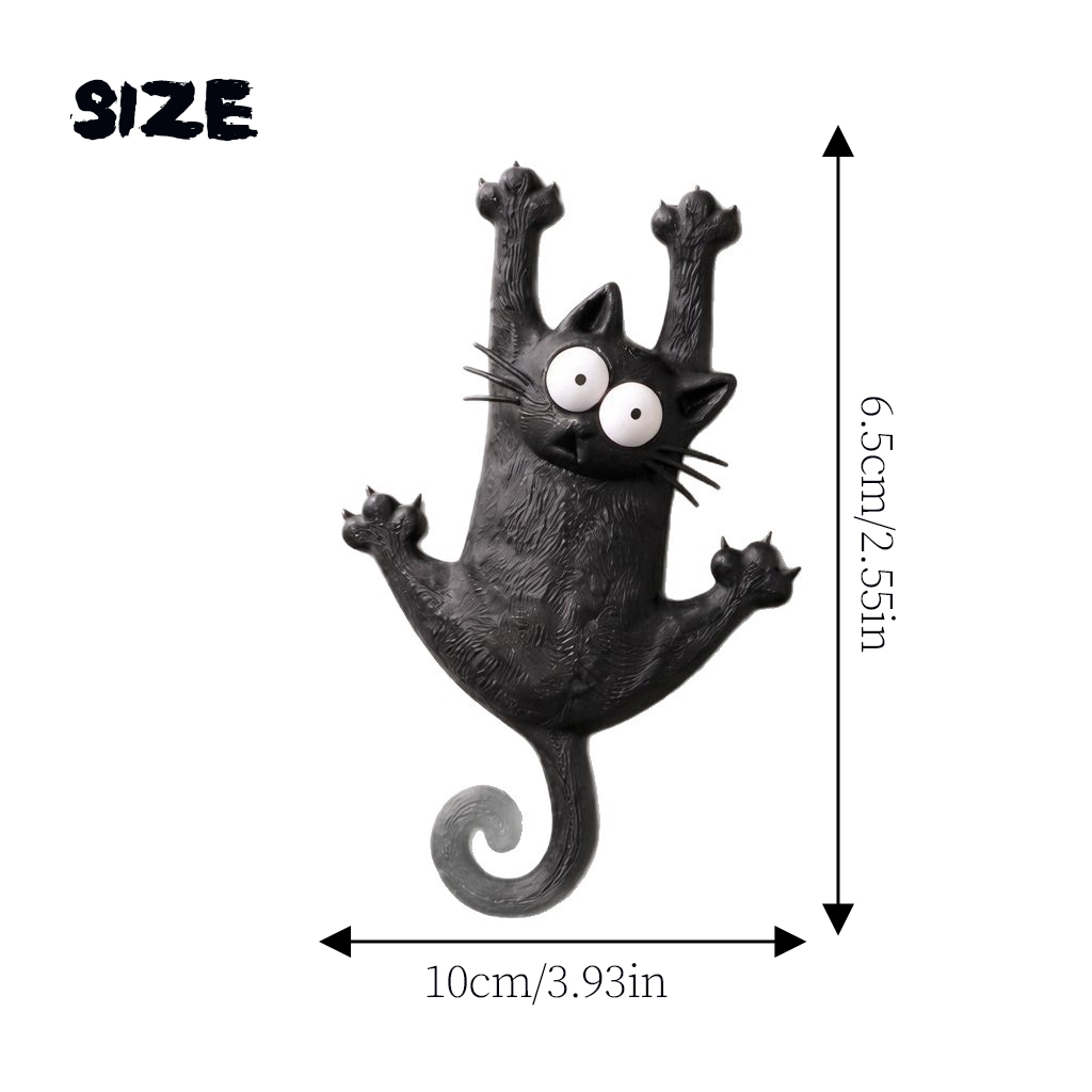 Creatieve & schattige magnetische koelkastmagneet met kat — "Blijf hangen, koelkastkat"
