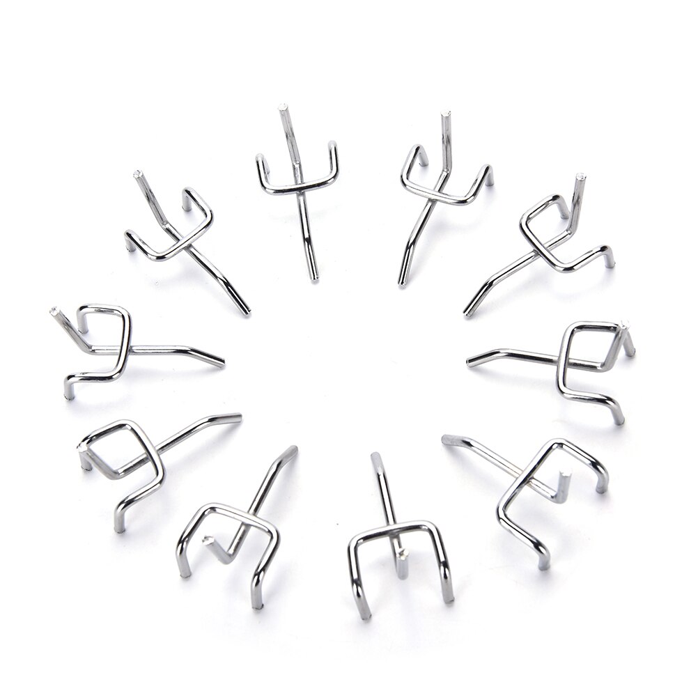 10Pcs/lot 5cm Peg Board Hooks Board Wall Retail Display Shop Peg Slat Walling Home Hanger Chrome Metal Stainless Steel