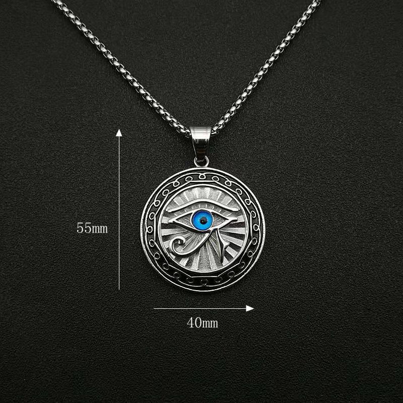 Forntida egyptisk mytologi horus öga hänge halsband för män och kvinnor punk blå ögon party hiphop amulett smycken