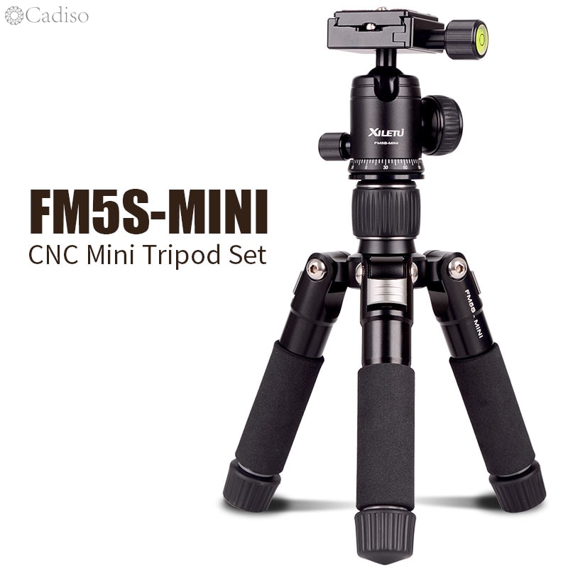 Cadiso  fm5s bærbar tripode letvægts rejse stativ bord mini-stativ med 360 graders kuglehoved til kamera dslr