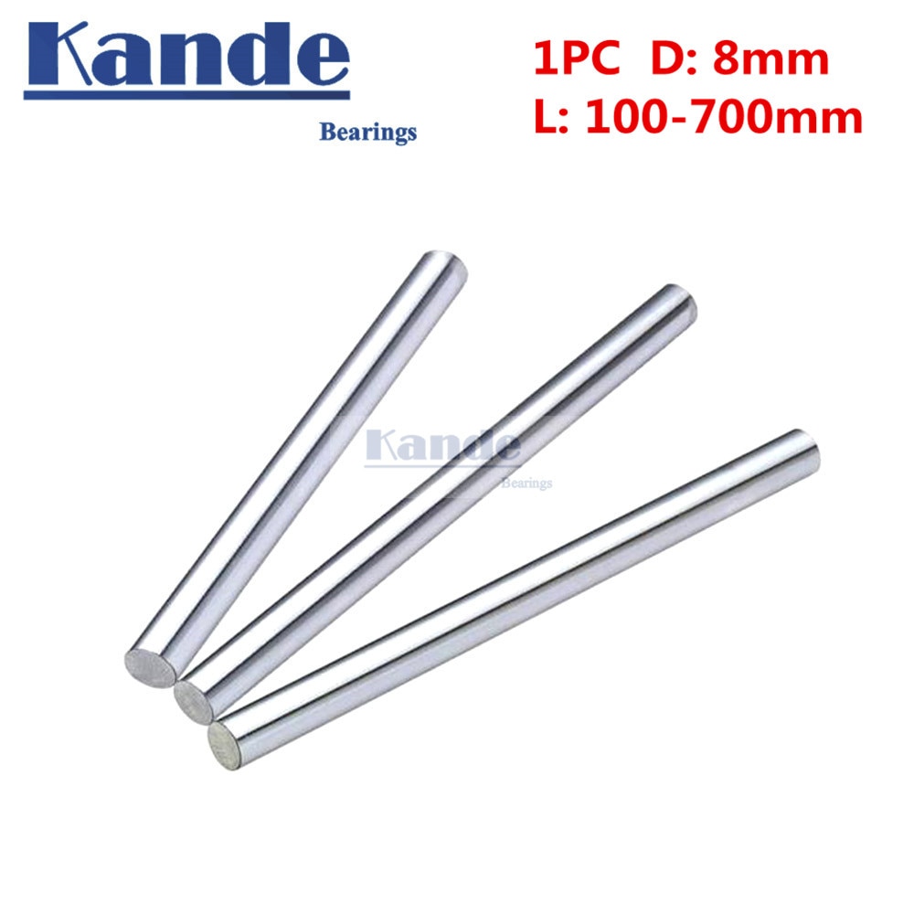 Kande lager 1pc d : 8mm 3d skrivarstång axel 8mm linjär axel förkromad stång axel cnc delar 100mm 100 - 600mm