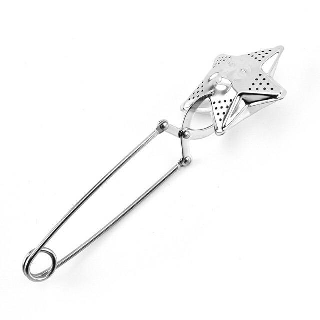 Heart Shape Stainless Steel Tea Infuser Sphere Mesh Tea Ball Bulk Tea Filter Diffuser Handle Seasoning Strainer Teapot Gadgets: Pentagram
