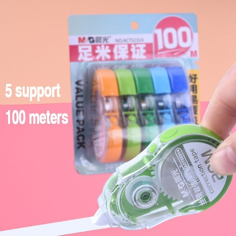 Lps Junior collège élève utiliser étude papeterie minimalisme Membrane transparente Multi fonction originalité ruban de correction: 5 pcs 100 meters