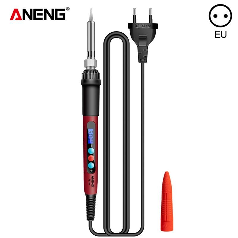 ANENG SL103 Electric Soldering Iron Set Adjustable Temperature Digital Display Welding Repair Tool 60W Portable Electrocautery: SL103 EU Plug