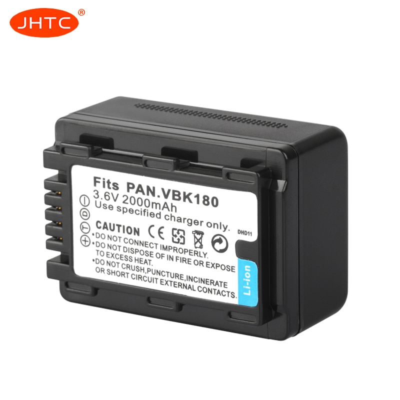 Batterie de caméra VW VBK180, pour Panasonic HC-V700MGK HC-V10GK HC-V100GK HC-V100MGK HC-V500GK HC-V500MGK VW-VBK180 2000mAh