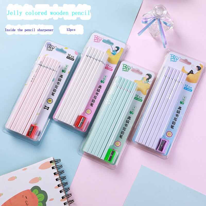 12 pcs / set of cute kawaii cartoon jelly pencil 2... – Vicedeal