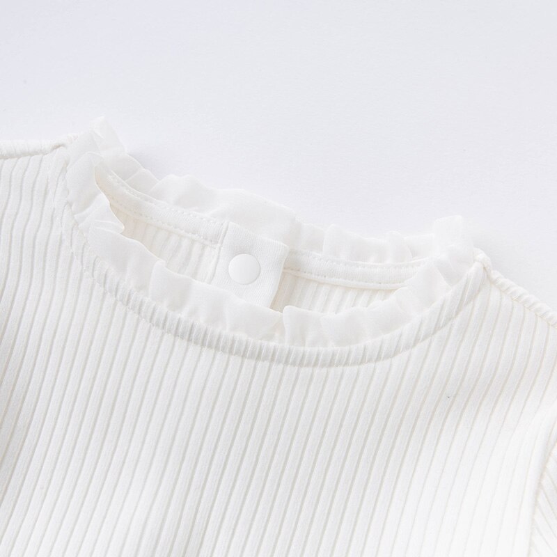 Db15908 dave bella høst baby jenter søt solid t-skjorte barn topper jente barn t-skjorter