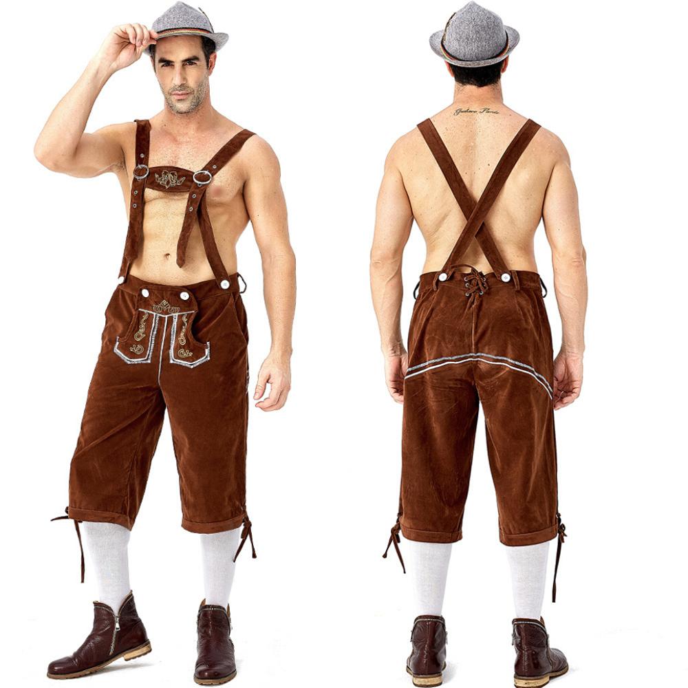 Mens Bavarian Oktoberfest Costume Beer German Lederhosen Fancy Dress Octoberfest