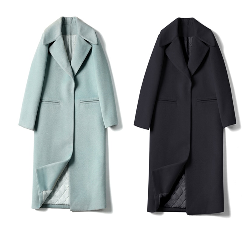 Winterjas dames zwarte boyfriend jas dames koreaanse fluwelen jas warme casual lange cardigan herfst wollen jas cape