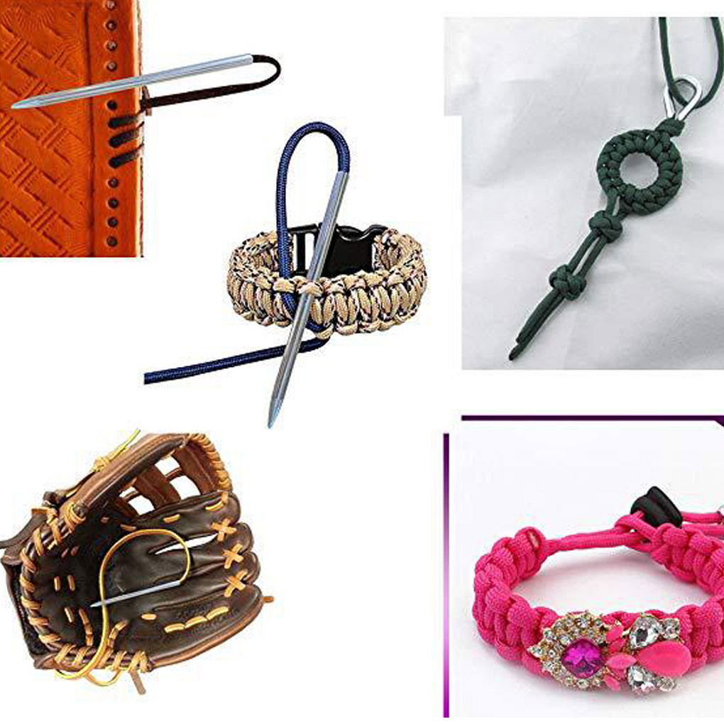 4Pcs Paracord Stiksels Set Roestvrij Stalen Armband Lederen Diy Weven Paracord Vetersluiting Naald Smoothing Tool