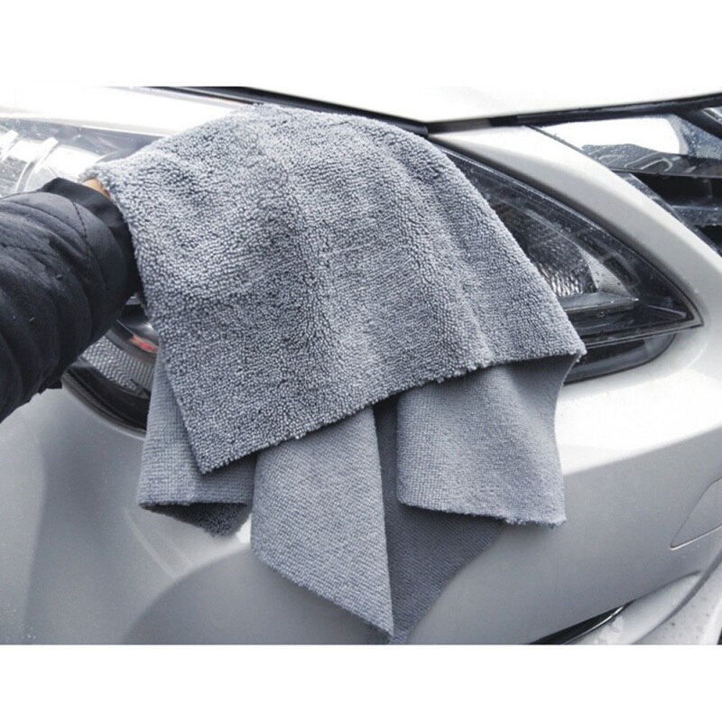 Tissu de microfibre sans bord 380gsm aucune serviette de détail de bord supérieur pour les finitions de polissage lavant la serviette d'absorption d'eau de voiture: A