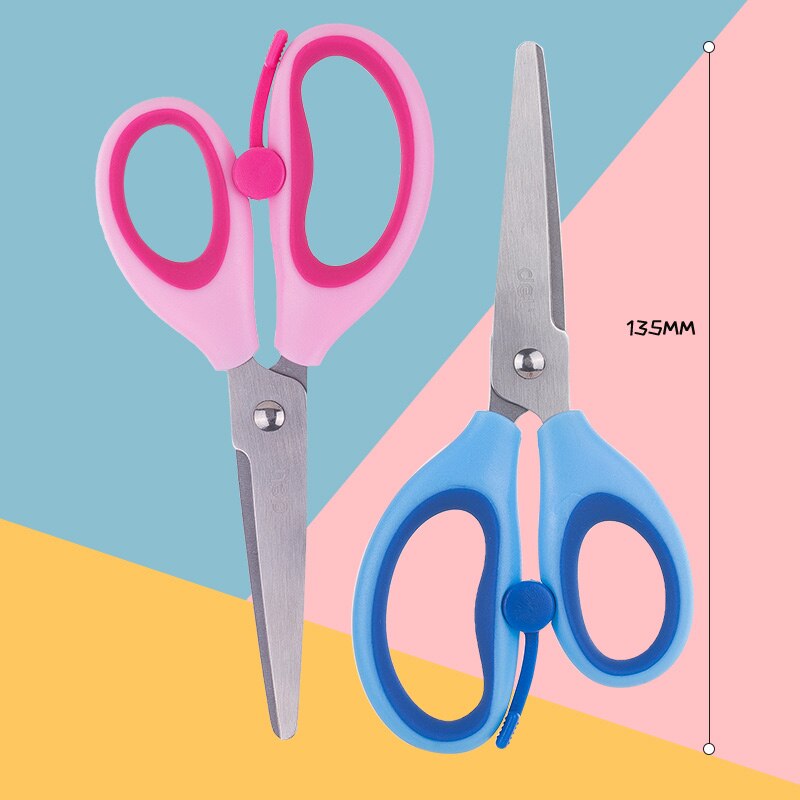 2 PCS Student Scissors Mini Safety Round Head Plastic Scissors Safety Kids Paper Cutting Small Scissors Baby Manual Art Scissors: 6077Set meal 6