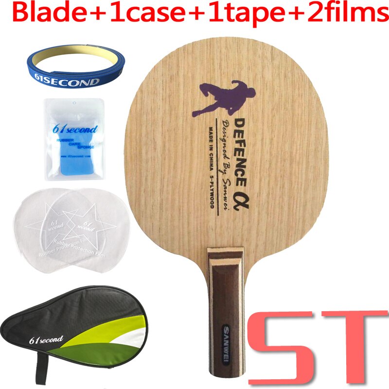 Sanwei-lame de Tennis de Table, Alpha, pour raquette de Ping-Pong: ST with HM case