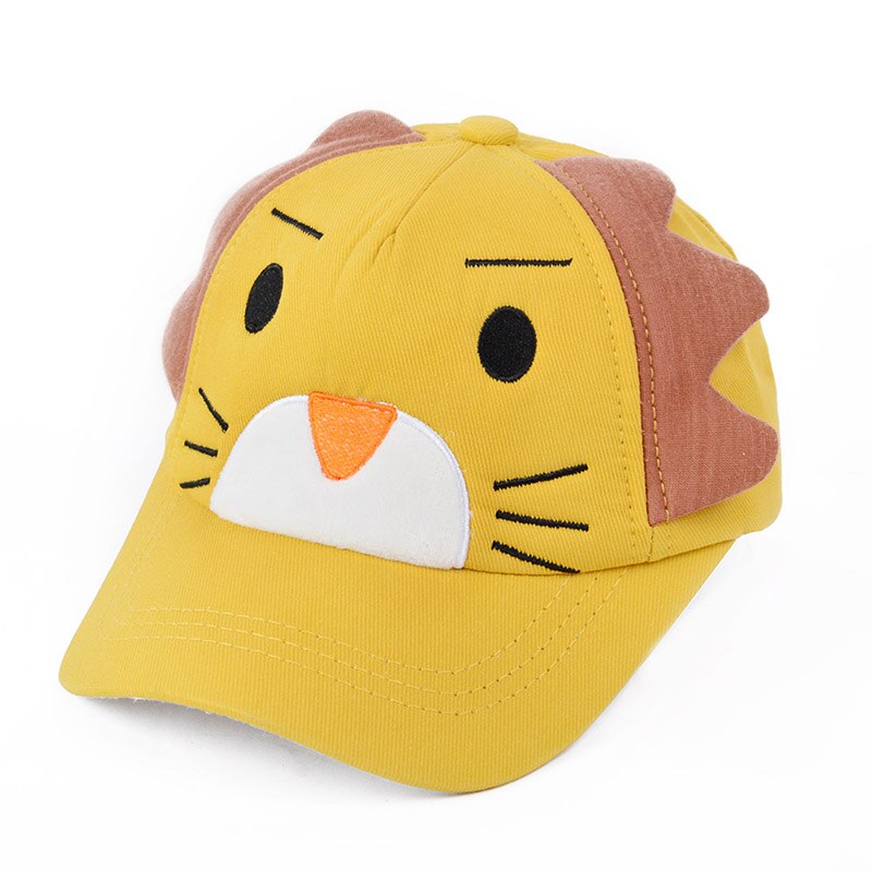 Dessin animé Lion enfants casquettes de Baseball broderie bébé fille garçon chapeau réglable été enfants chapeau de soleil enfant en bas âge casquette Bonnet: yellow