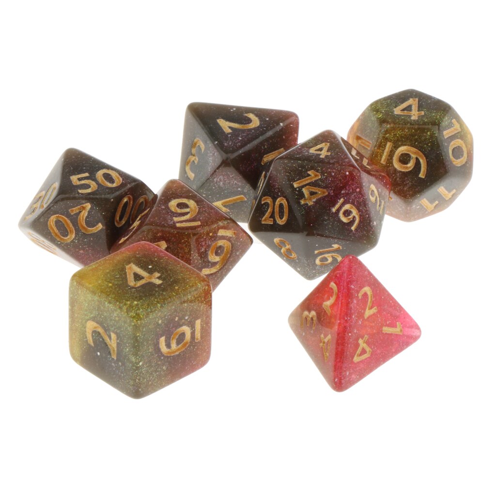 Confezione da 7 Poliedrici Dadi Da Tavolo Giochi Da Tavolo Partito KTV per Dungeon & Dragons DND Dadi Set Del Partito di Gioco Dices hobby e Oggetti Da Collezione