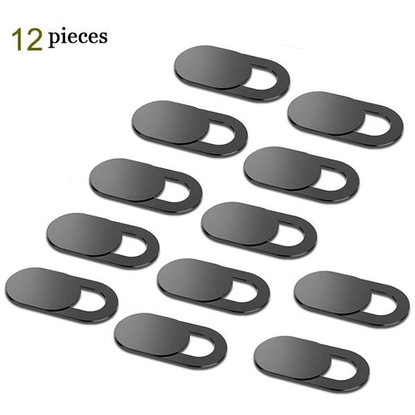 WebCam Cover Shutter Magnet Slider Universal Antispy Camera Cover For Web Laptop iPad PC Macbook Tablet lenses Privacy Sticker: 12pcs Black Oval