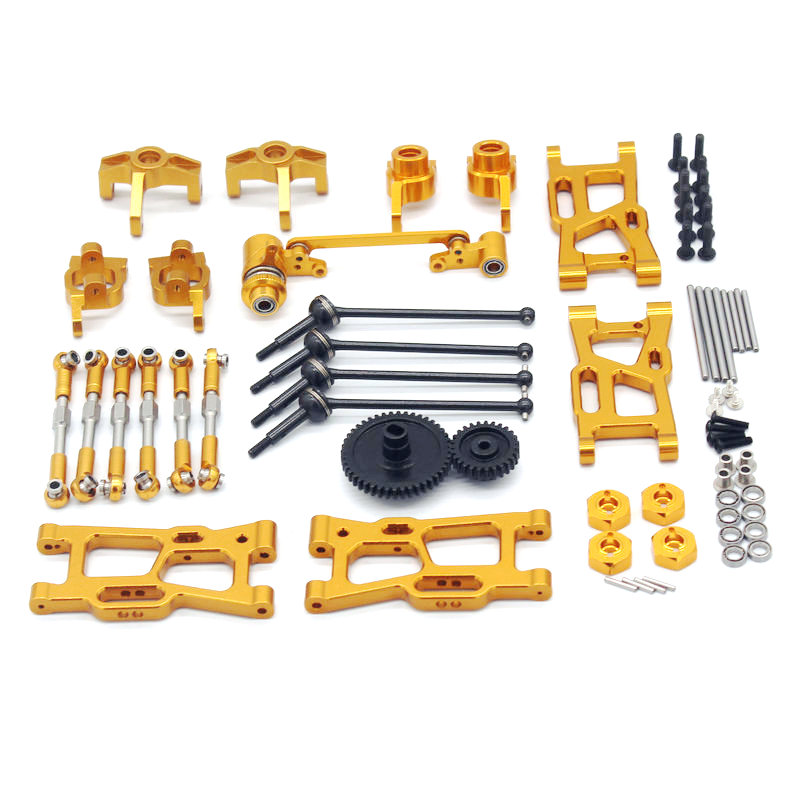 Wltoys 144001 124016 124017 124019 124018 RC op afstand bestuurbare auto 4MD Universele metalen upgrade-accessoires voor algemeen gebruik Kwetsbare set: YELLOW