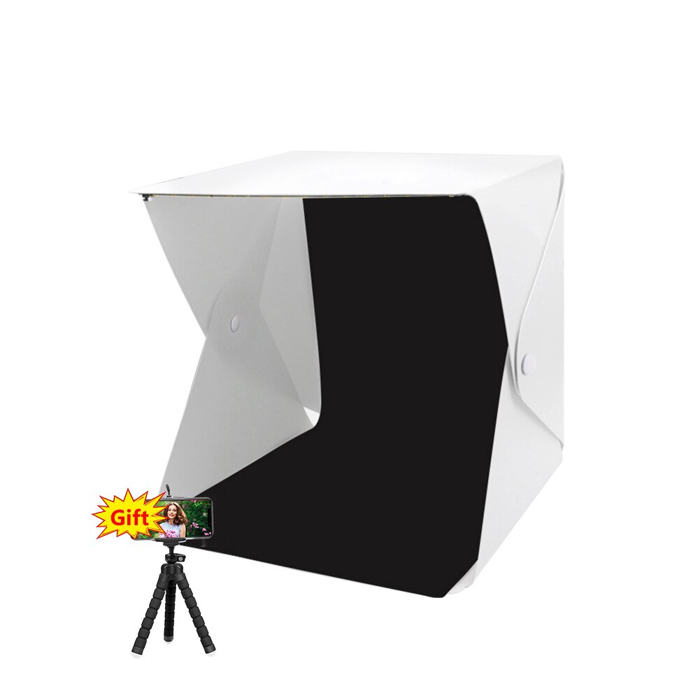 Button Portable Photo Studio Light Box 2 LED Panels 6 Color Backdrops Mini Foldable Photo Shooting Photography lightbox 40x40x40