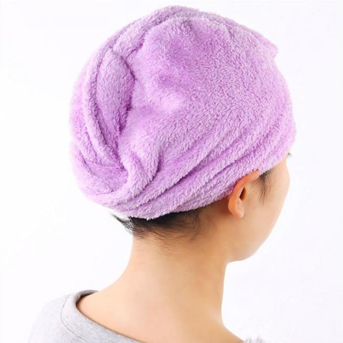 Lady Girl Quick Dry Bath Head Wrap Hoed Womens Haar Drogen Handdoek Coral Fluwelen Make-Up Cosmetica Cap Zwemmen Tool FBE3