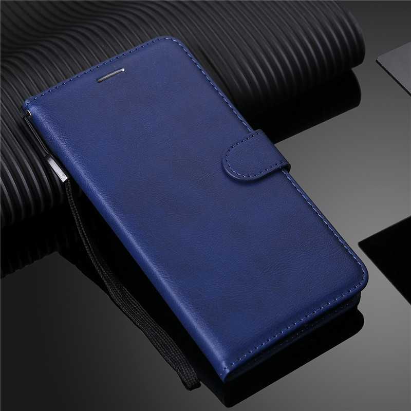 Honor 7x etui huawei honor 7x etui luksus læder tegnebog bagcover telefon etui til huawei honor 7x 7 x x7 flip beskyttende capa: Blå sag
