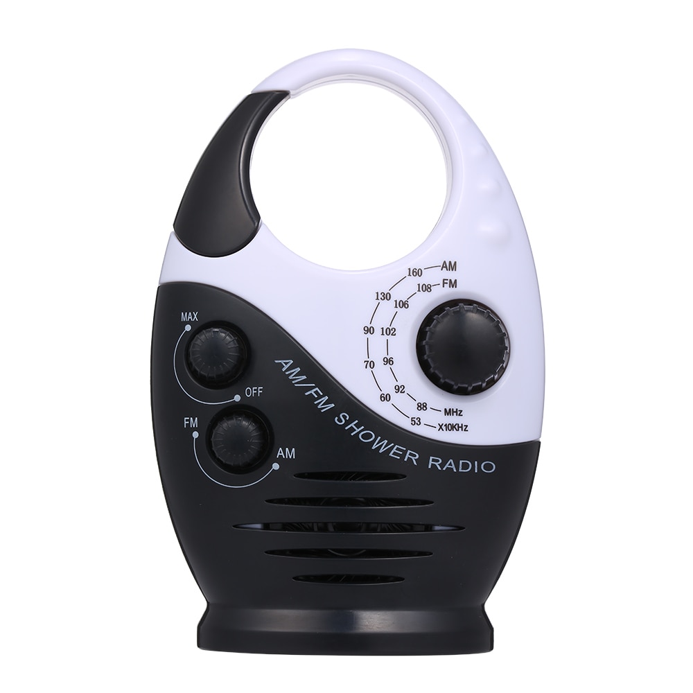 Docooler Mini Am/Fm Douche Radio Badkamer Waterdichte Radio Opknoping Muziek Radio Ingebouwde Luidspreker Voor Badkamer Zwemmen Zwembaden: Black