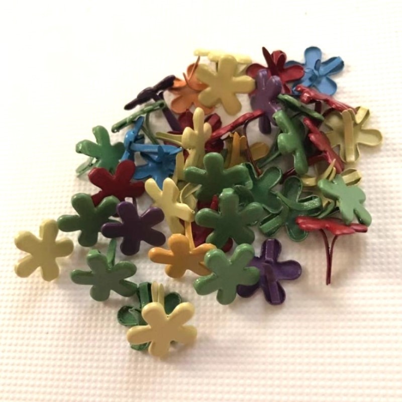50pcs 14mm medium size DIY flower shape metal brads scrapbooking embellishment cute brad crafts dairy decoration pin
