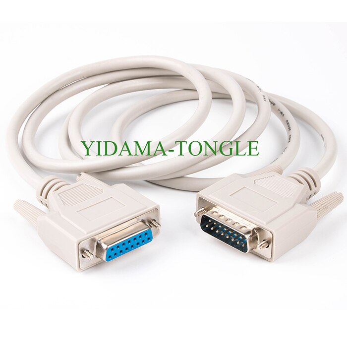 DB15 male to female parallel extension cable 15pin 2 rows pinout black beige color optional 1.5m: 1.5M / Beige