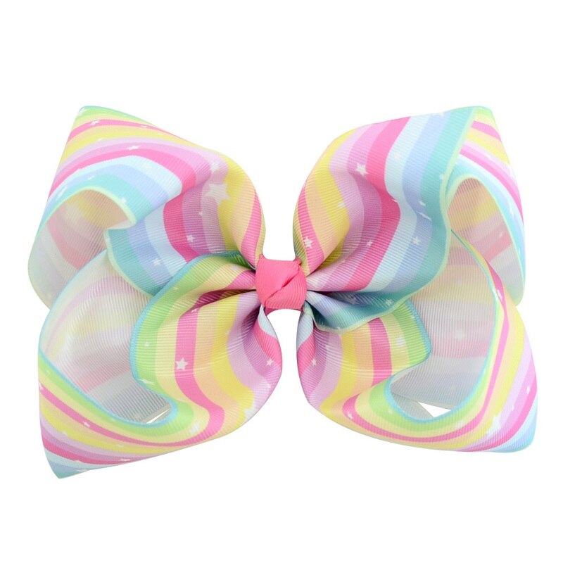 Épingles à cheveux pour filles | Gros nœud arc-en-ciel coloré imprimé grain, pince de cheveux, accessoires de cheveux pour enfants, fait à la main