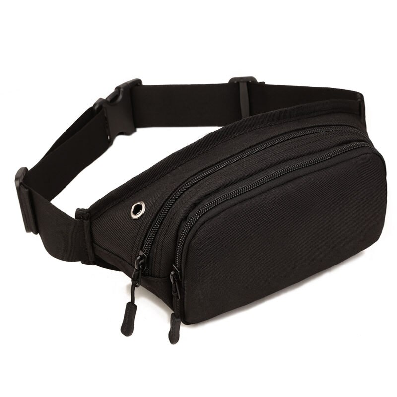 Men Waterproof 1000D Nylon Sling Chest Bag Fanny Pack Waist Bag Hip Bum Belt Cross Body Messenger Casual Shoulder Pouch Purse: Black